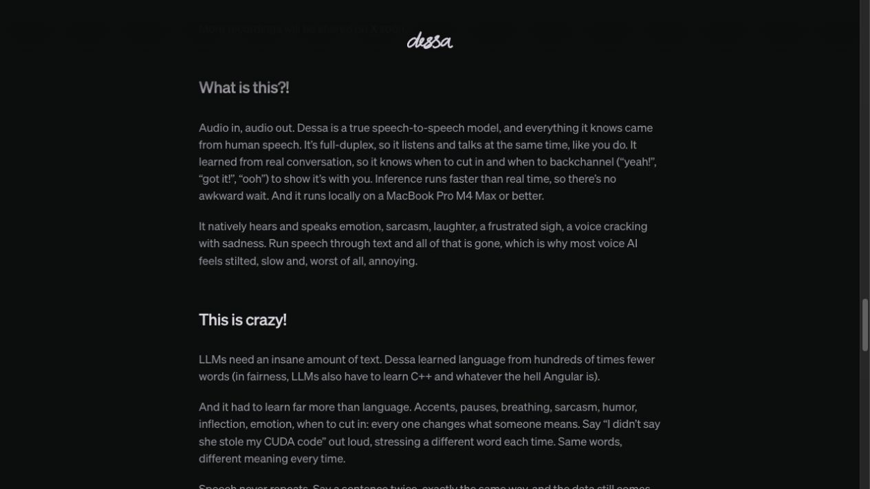 The official page describes local inference on a MacBook Pro M4 Max or better