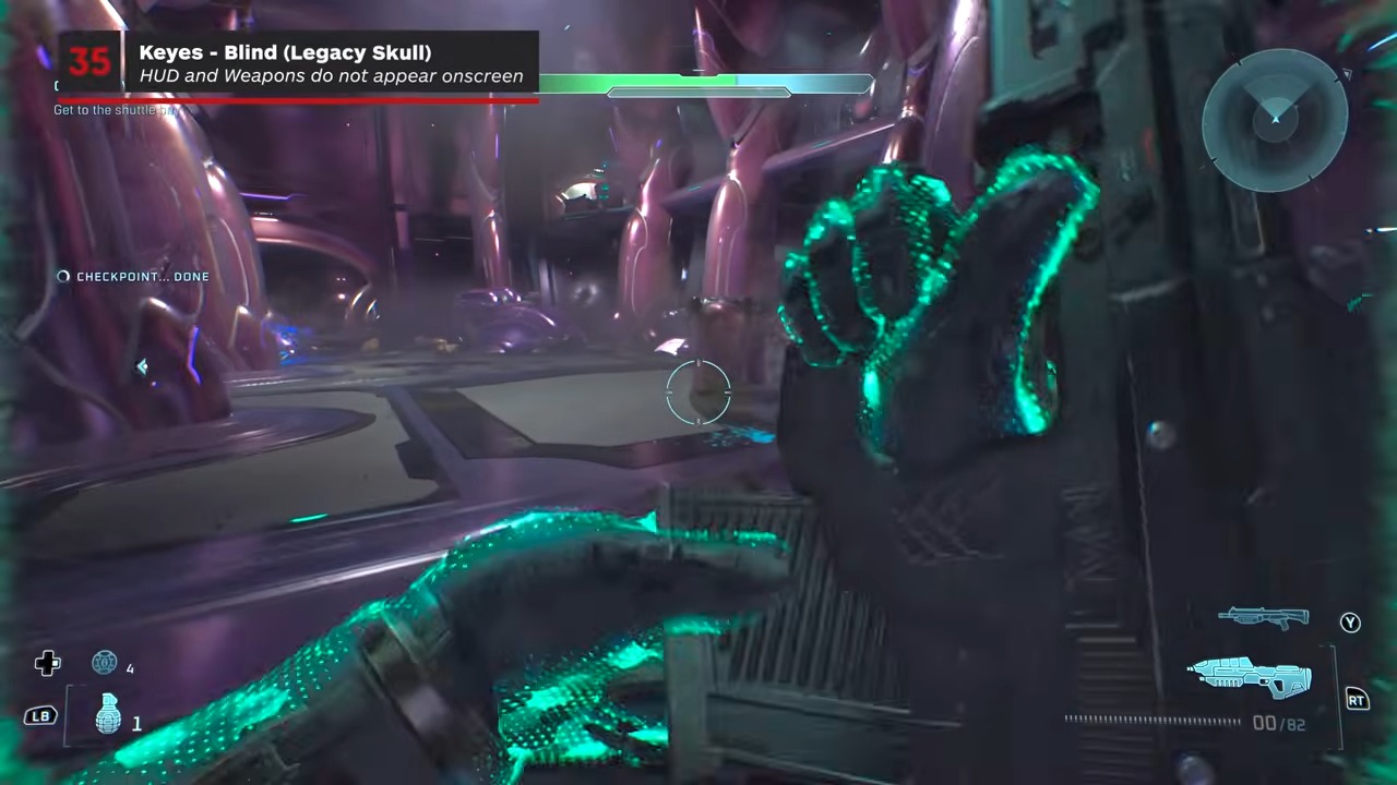 The blocked hallway containing a stranded Wraith.