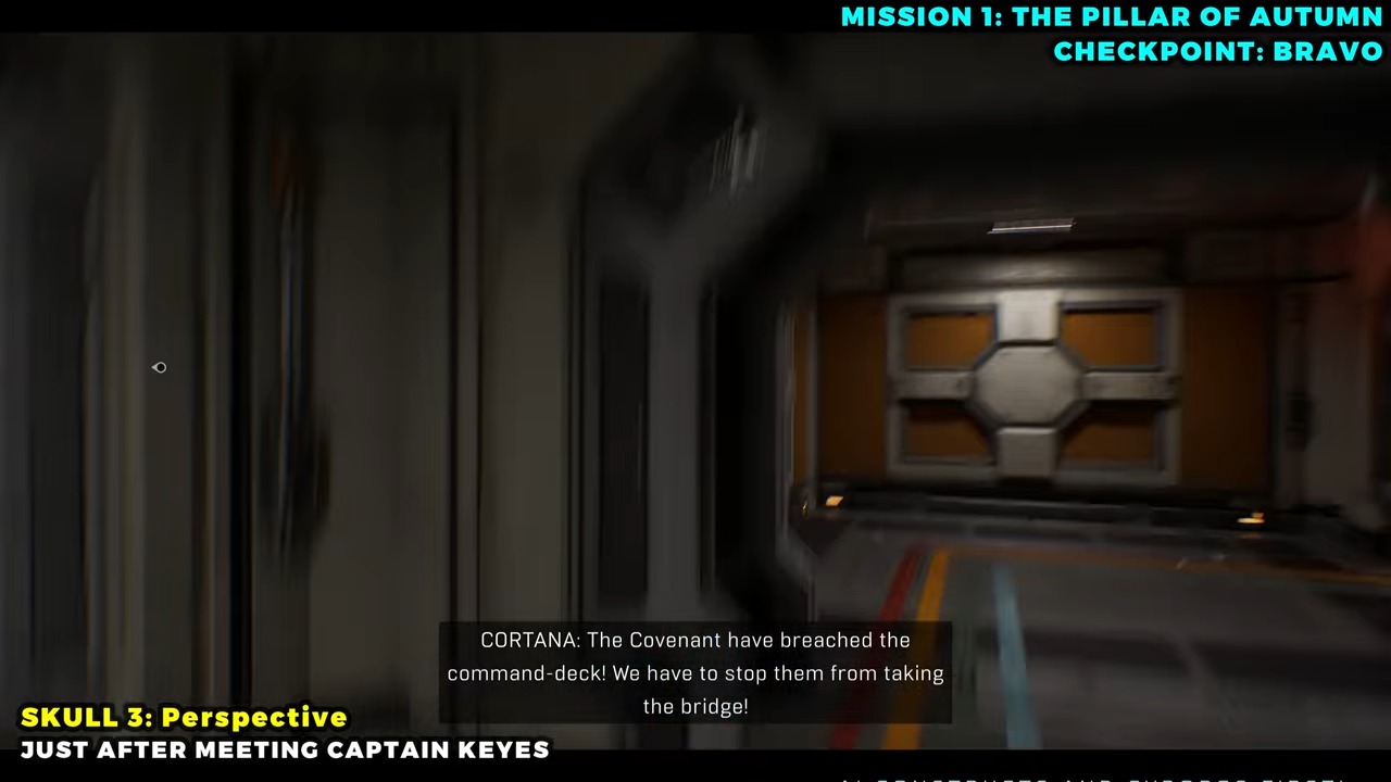 The lower cockpit level beneath the two forward pilot stations.