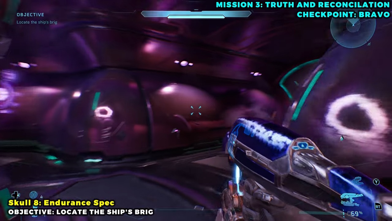 Three narrow pillars above the room containing two Wraiths.