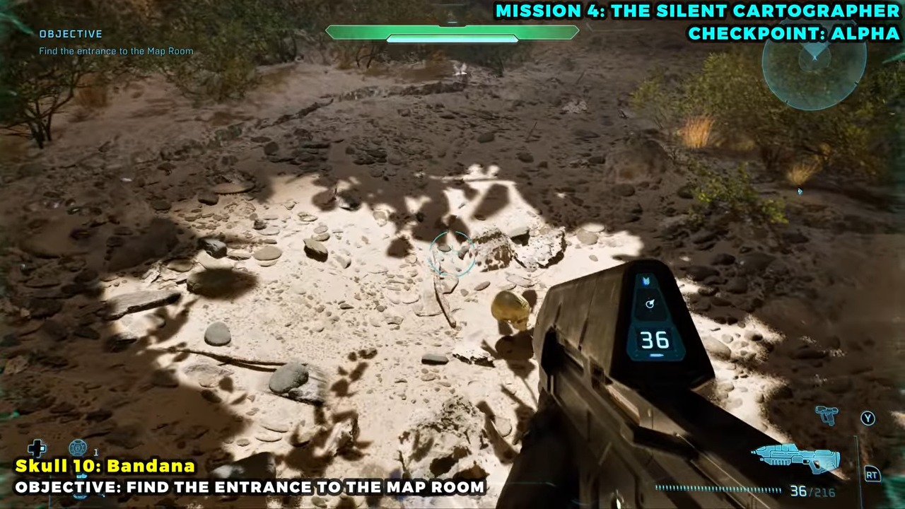 The small cave just beyond the exterior wall of the first Warthog-accessible building.