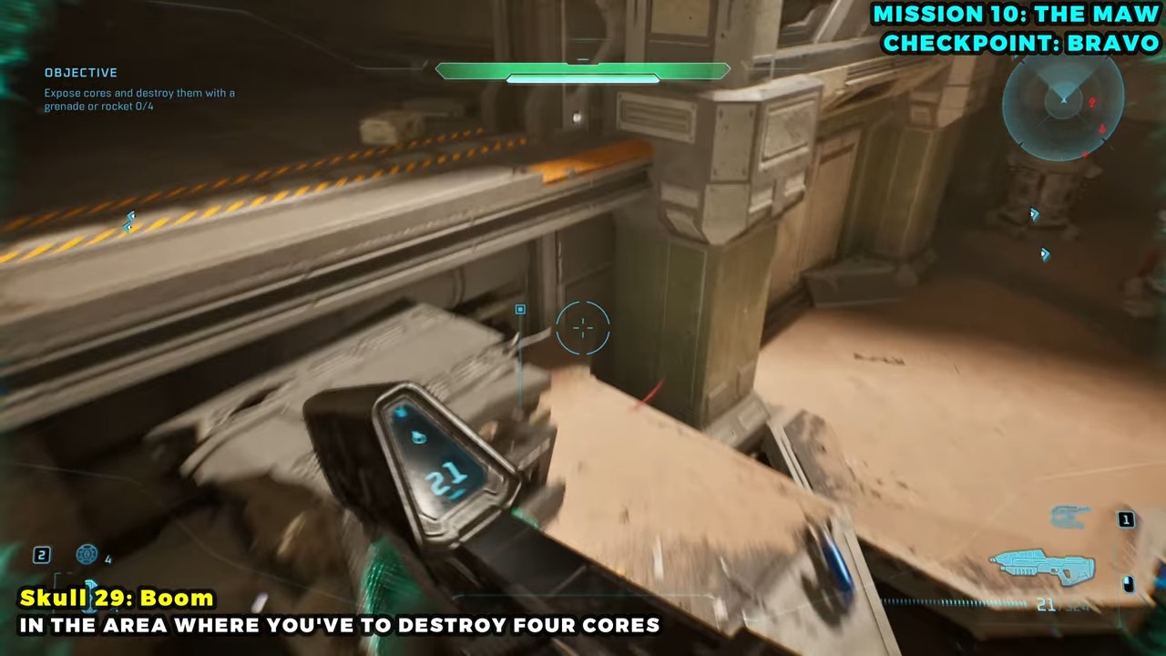 A narrow ledge below the second-floor jump platform on the room’s right side.