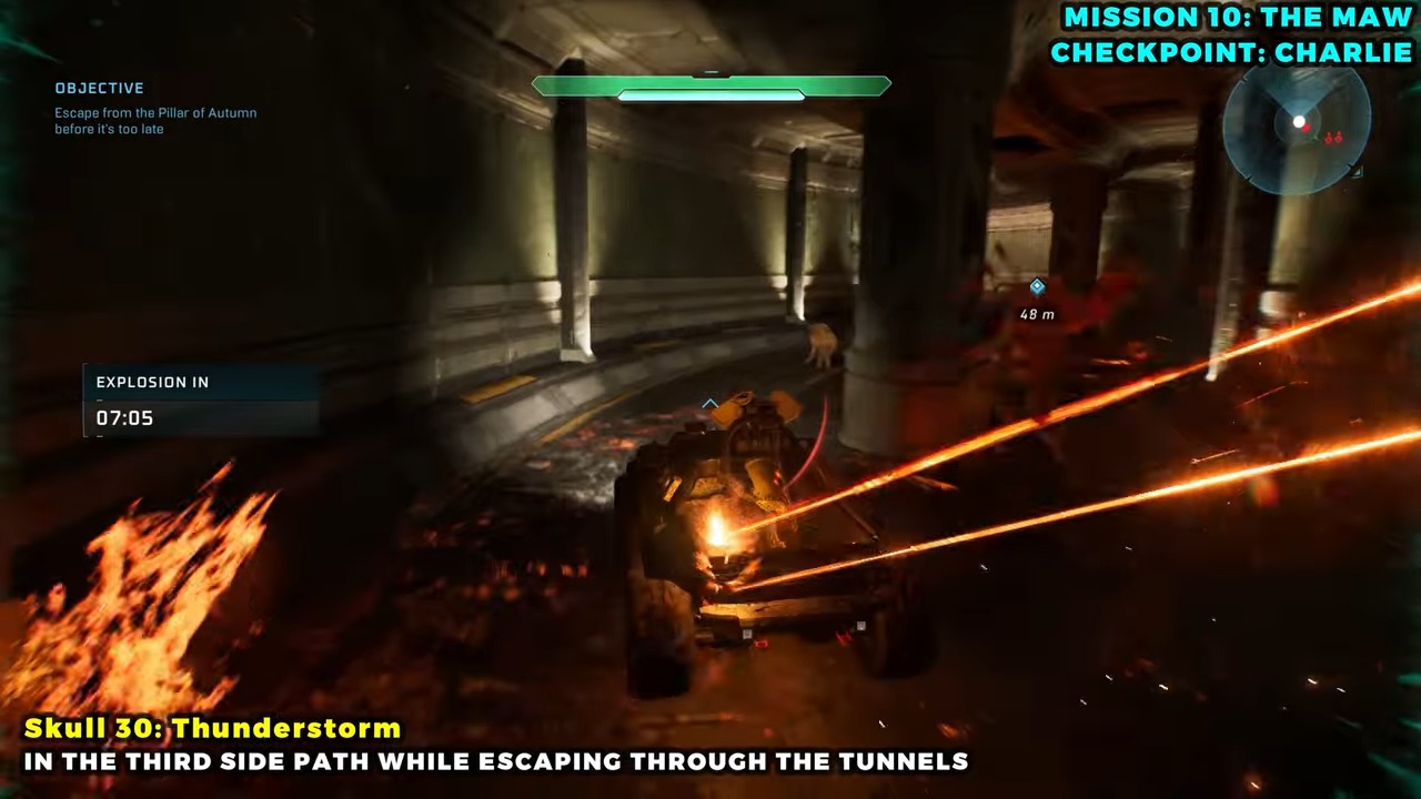 The second small bypass tunnel inside the early winding section.