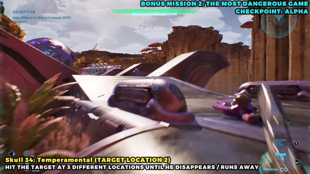 The central purple pylon in the first arena after the prison break.