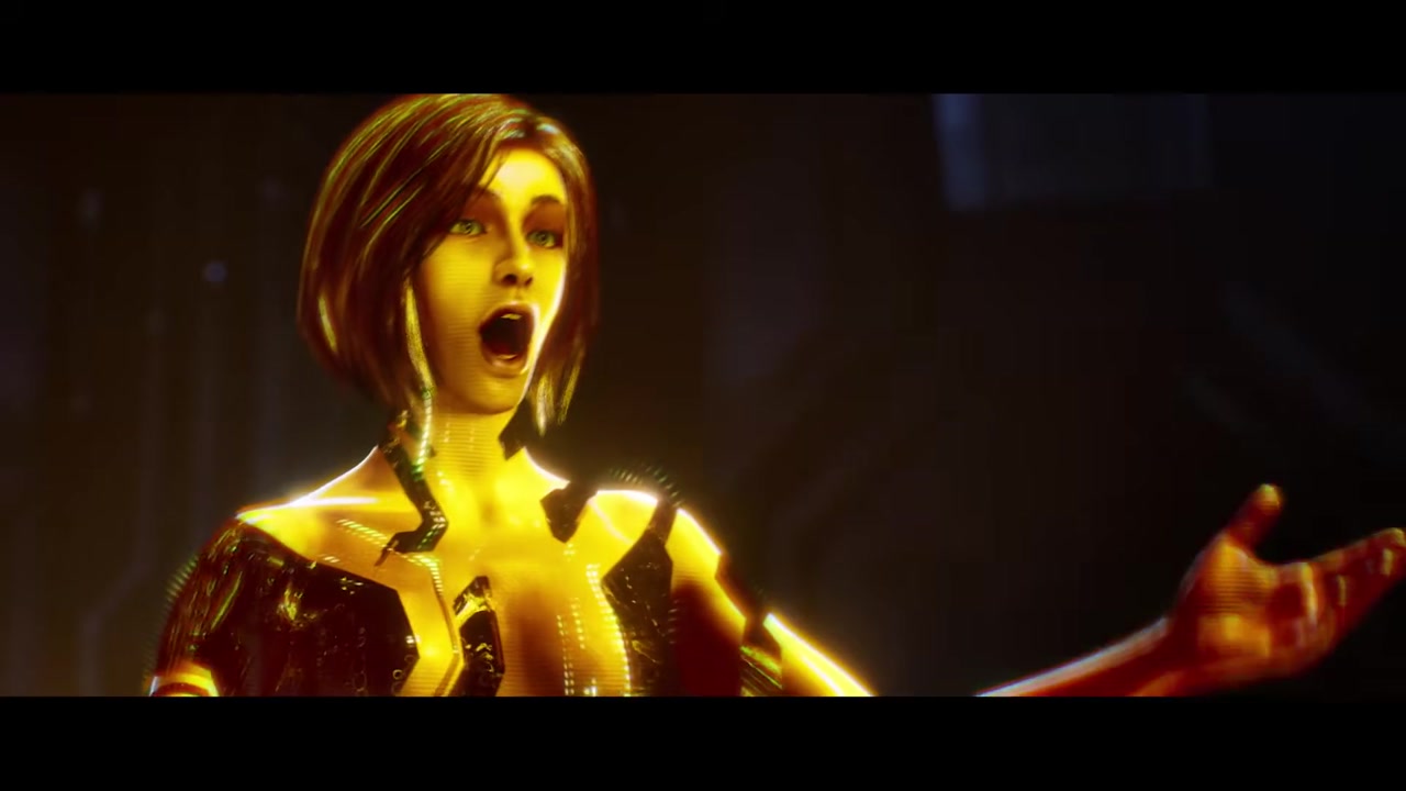 Cortana confronting the Chief and 343 Guilty Spark.