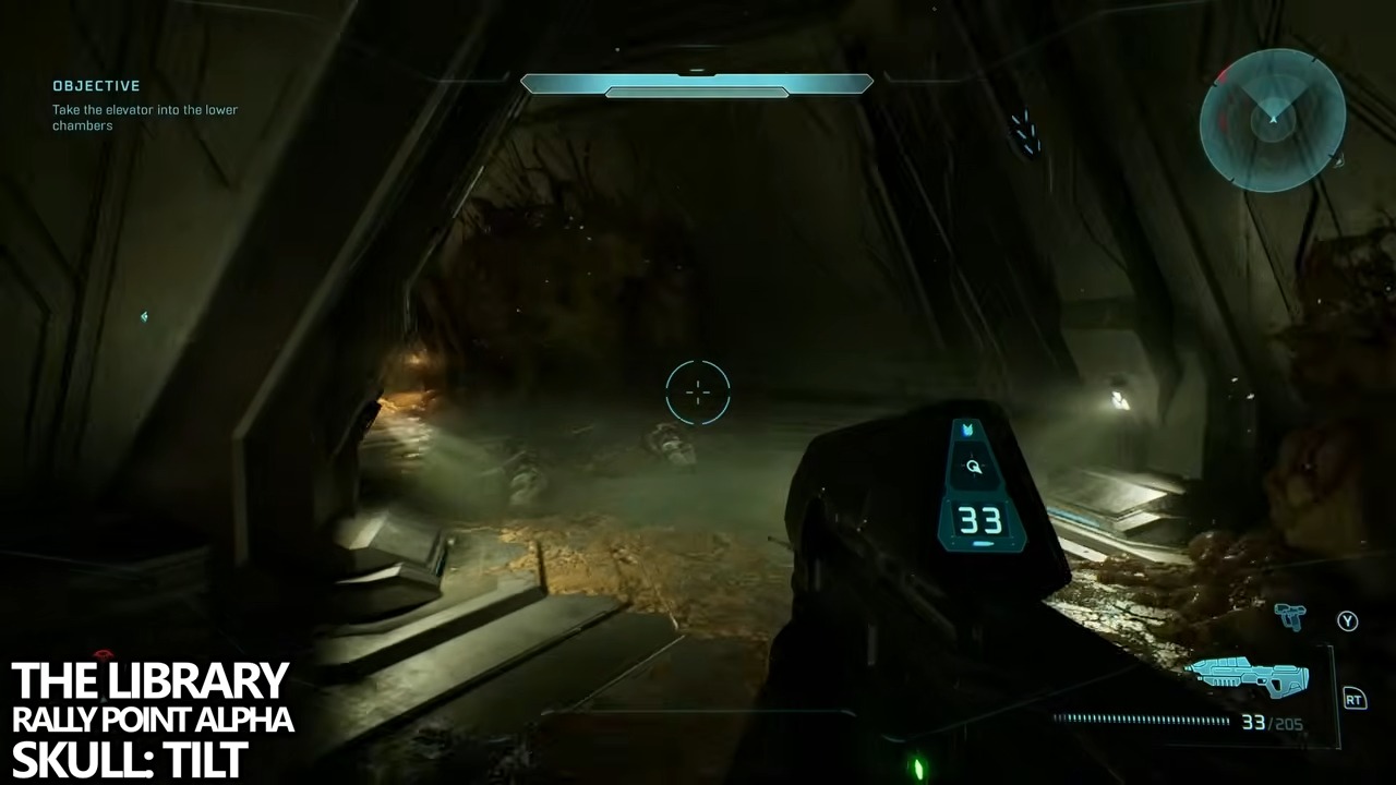 The ramp opposite the objective arrow as you leave the tunnel.