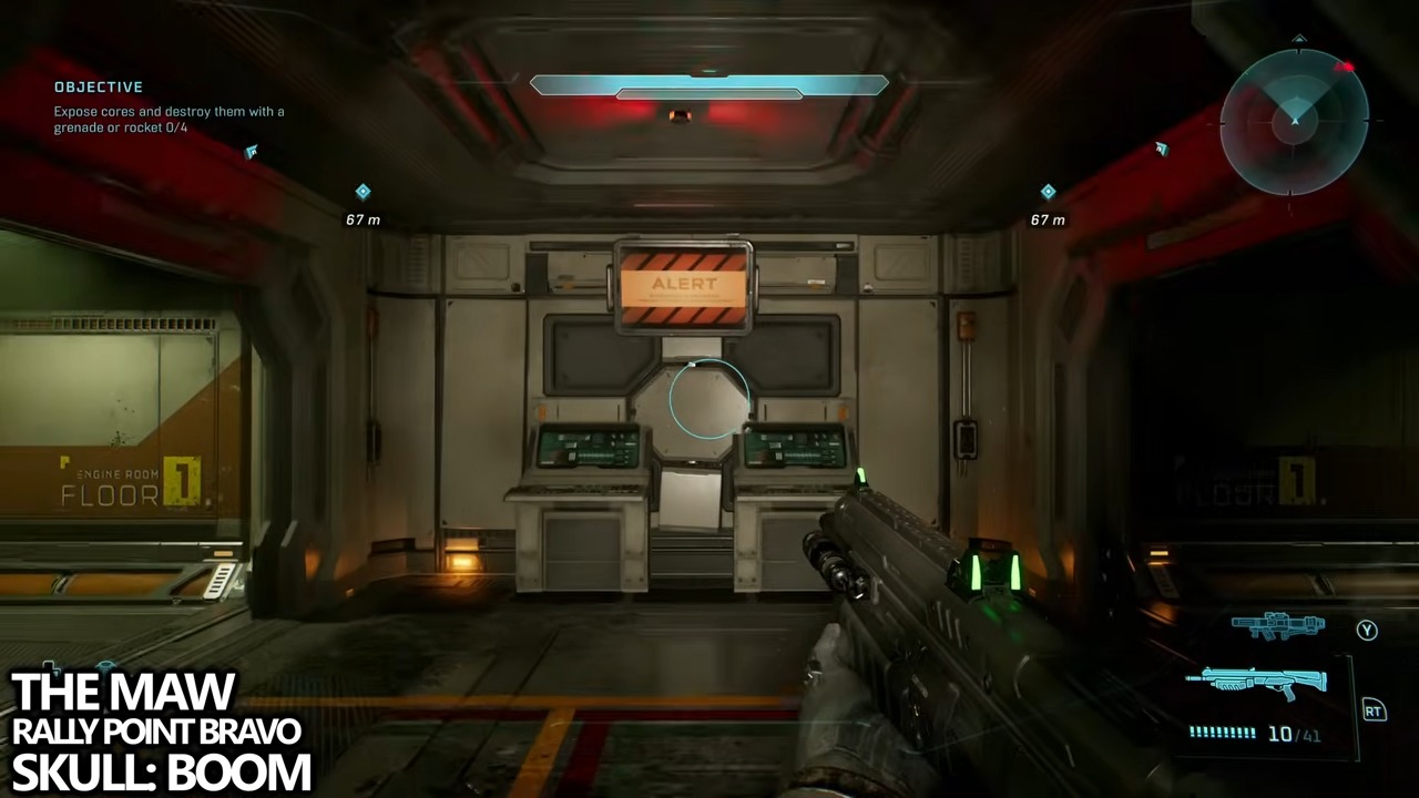 A narrow ledge below the second-floor jump platform on the room’s right side.