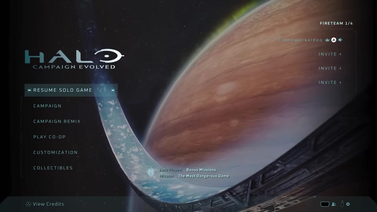 Campaign Remix appearing as a main-menu option.