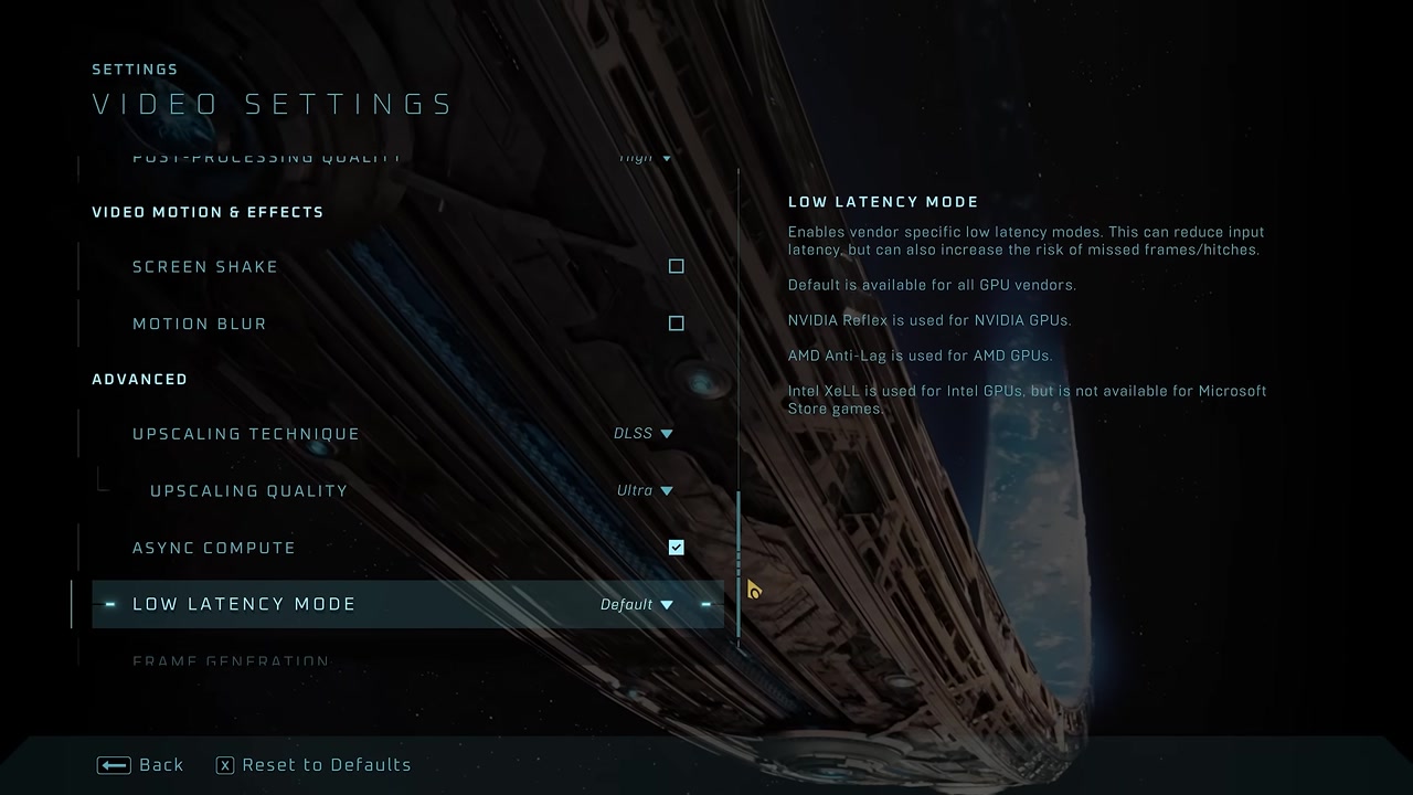 Effects Quality and Geometric Quality shown in the menu.