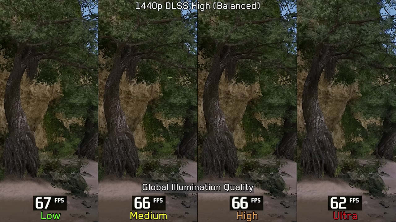 Lighting Quality comparison showing shadows and projected light.