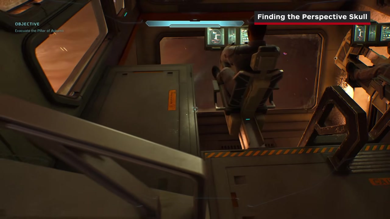 The lower cockpit pit and ladder beside the Perspective Skull.