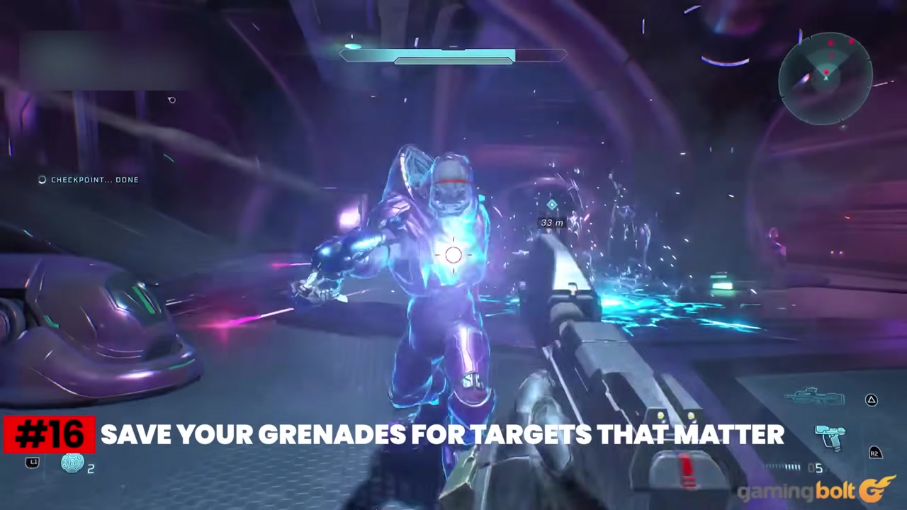 A grenade landing in a clustered group near a Scorpion or Wraith.