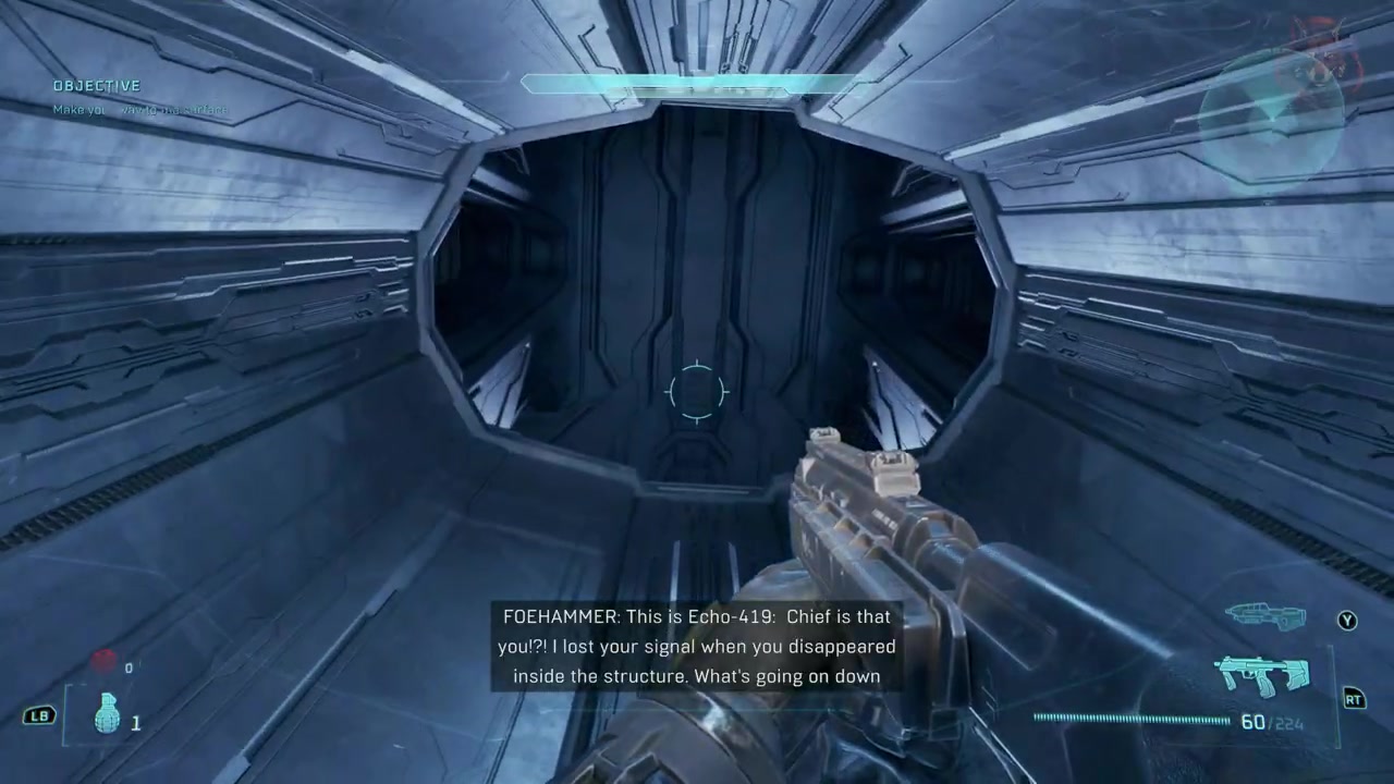 End of facility corridor