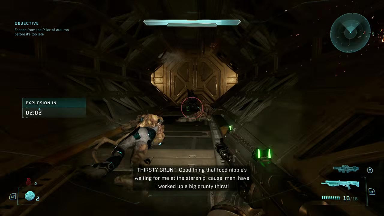 Grunt’s location in the tunnel