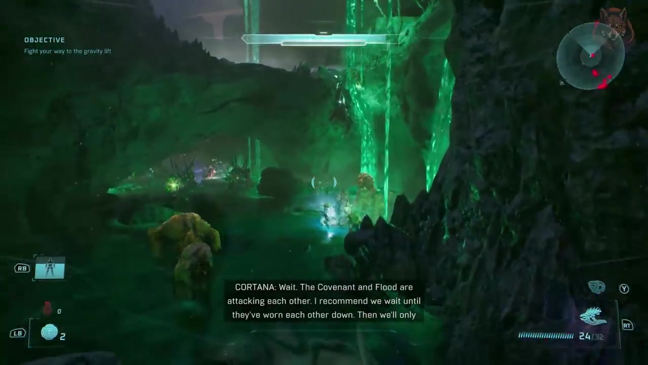 Room containing multiple tanks and hunters