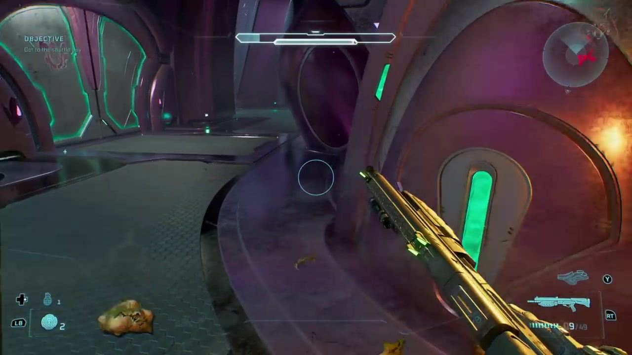 Lower corridor with flood enemies
