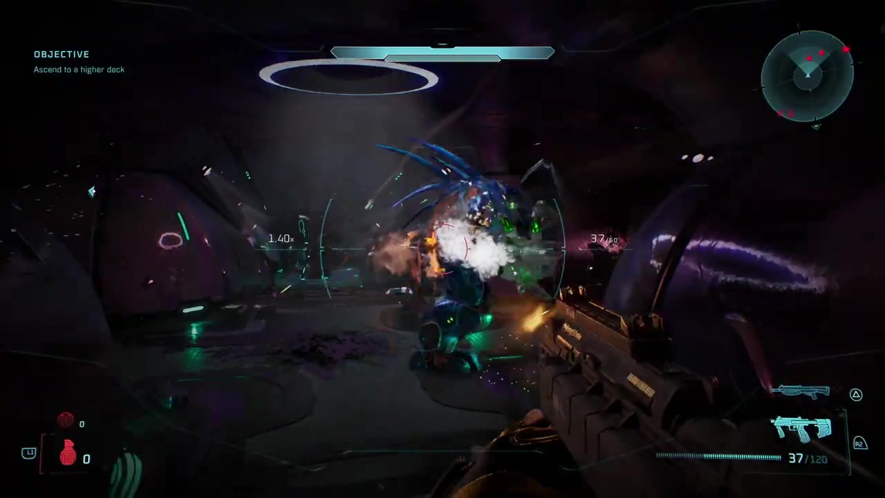 Shuttle bay hangar with two hunters