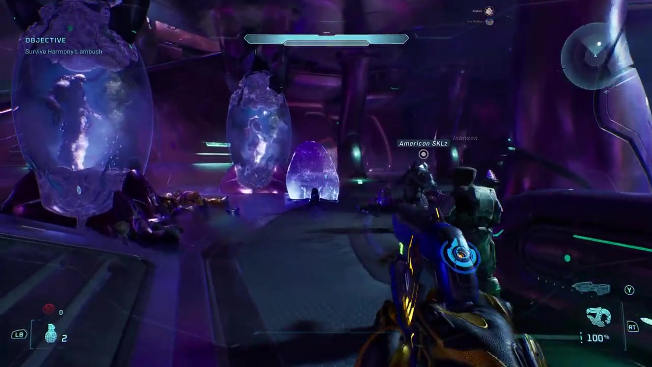 Glowing chest area of enemy combatant