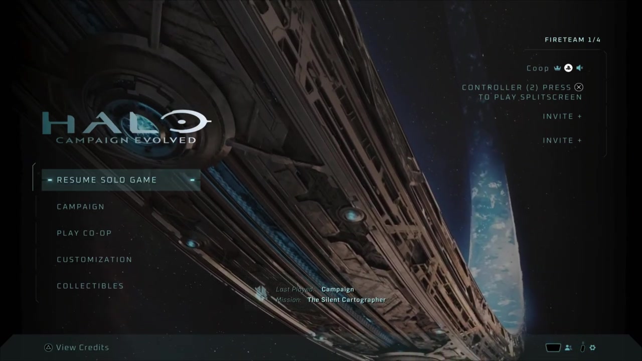 Local co-op split-screen functionality in Halo Campaign Evolved on PS5