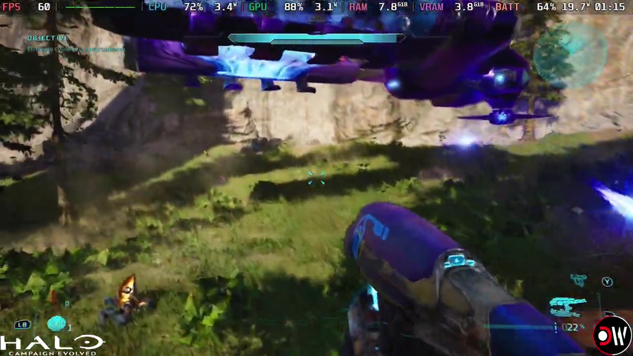 Spartan taking cover while enemy drop ships appear on radar