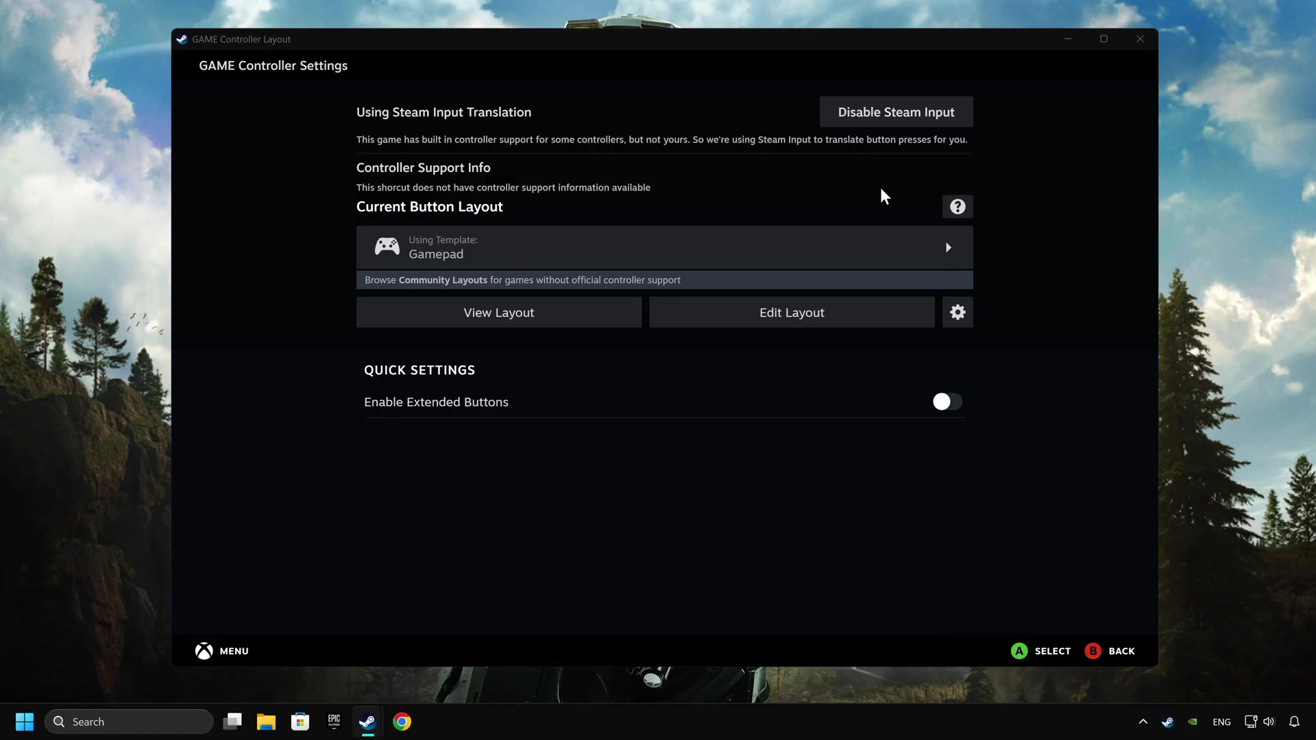 Halo Campaign Evolved's Steam properties show the per-game Steam Input control.