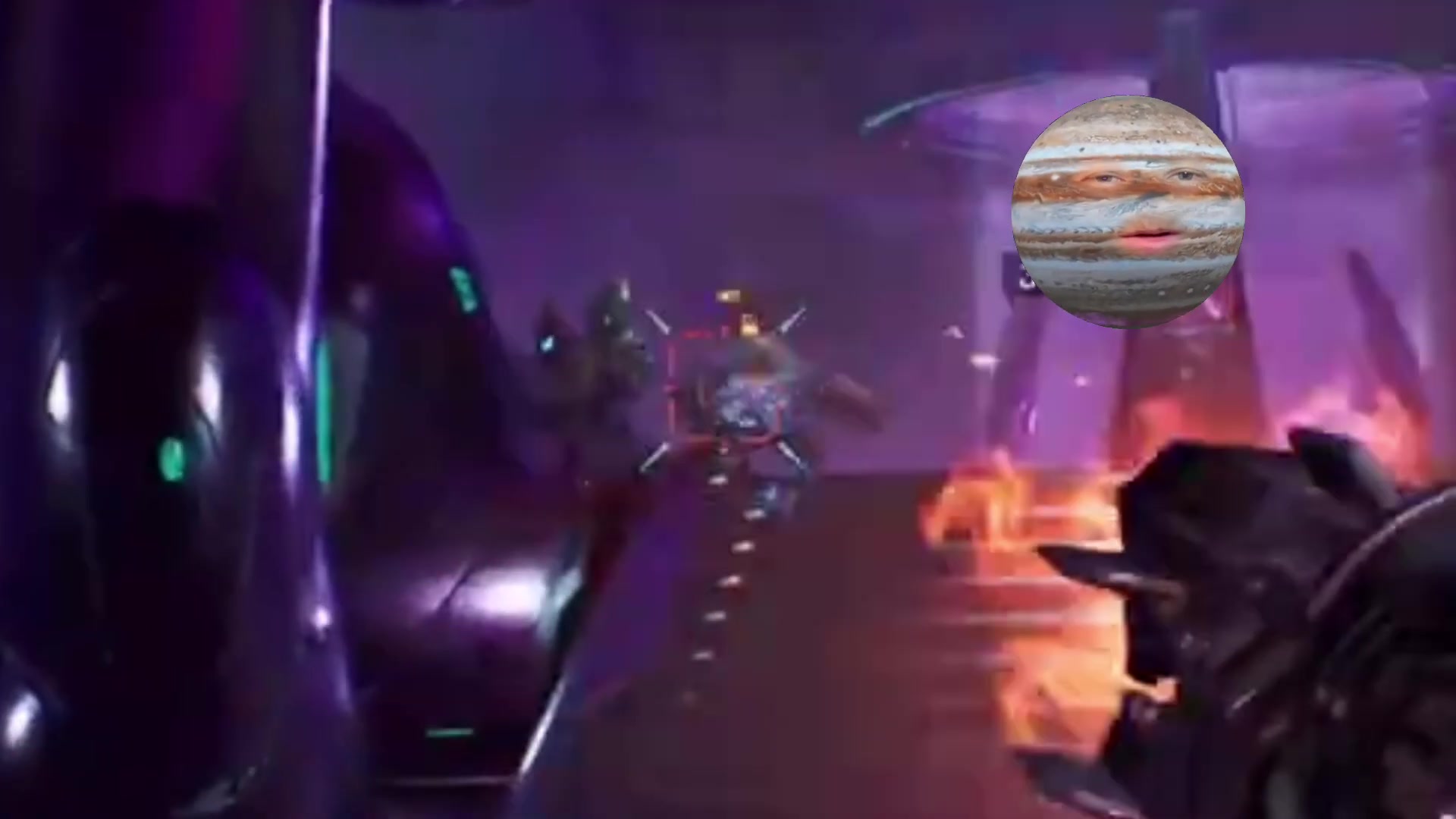 The reticle placed on a Grunt's backpack as it is shot during the achievement demonstration.