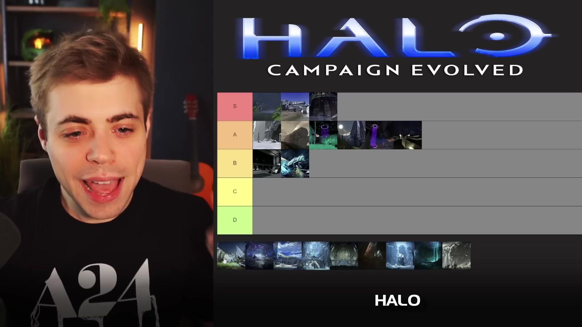 The tier board labeled Halo with the remake mission placed in the source creator's B tier.